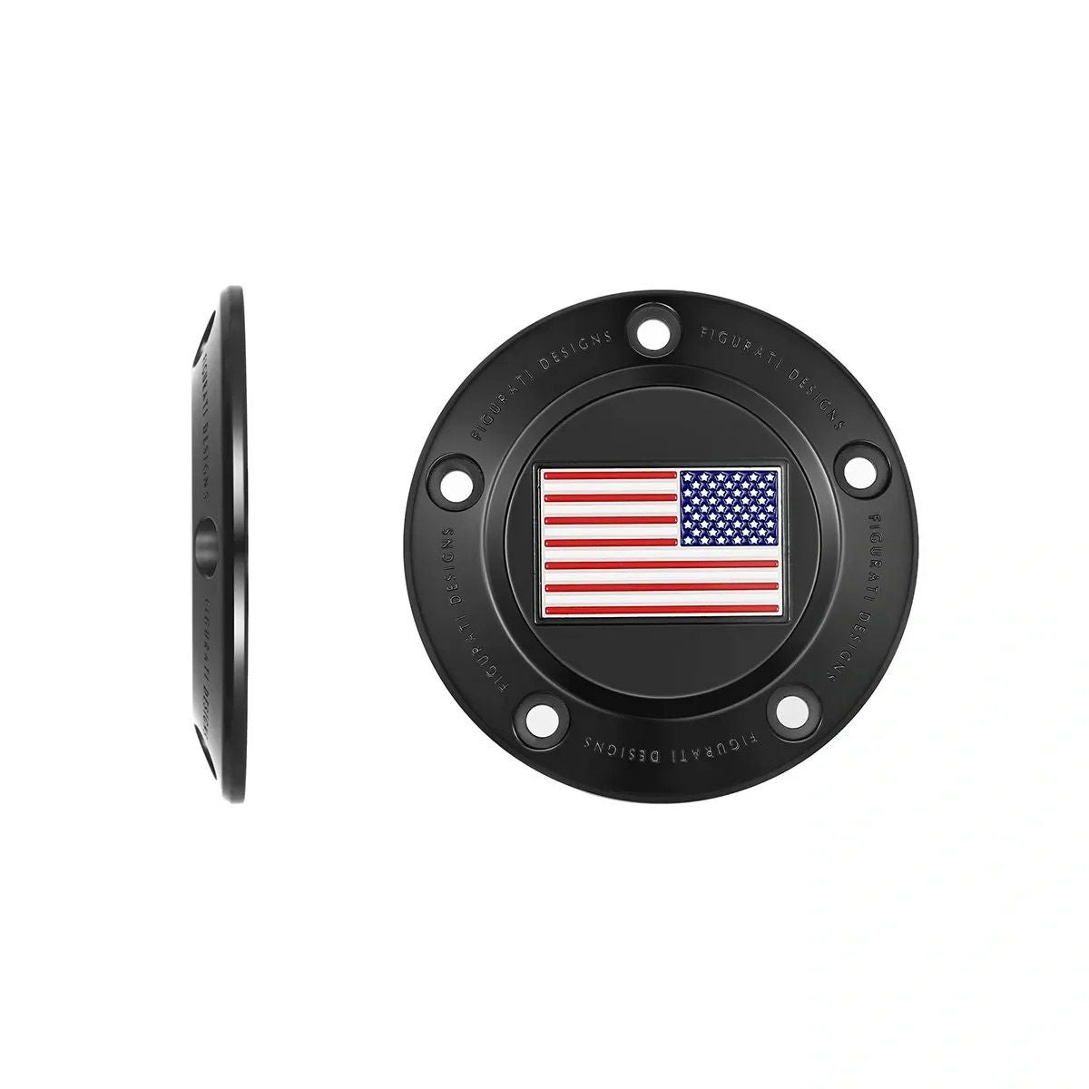 ツインカム ツーリング、ダイナ、ソフテイル、トライク タイマーカバー カラー星条旗デザイン (ブラック)1