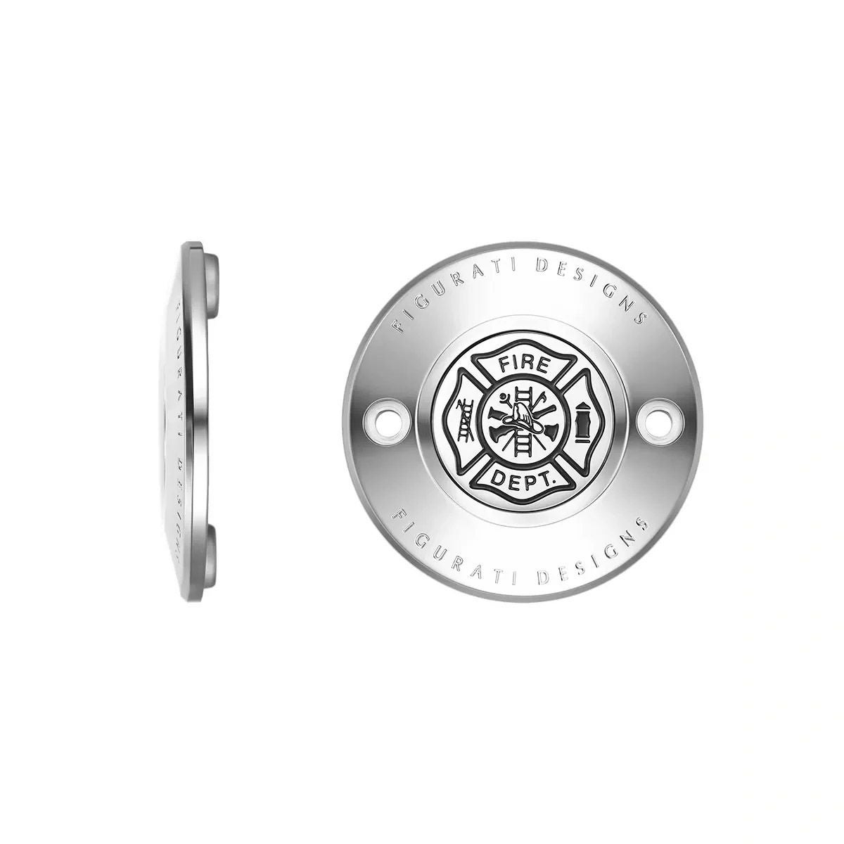 M8 ツーリング、トライク、ソフテイル タイマーカバー 消防士マルタ十字デザイン (シルバー)2