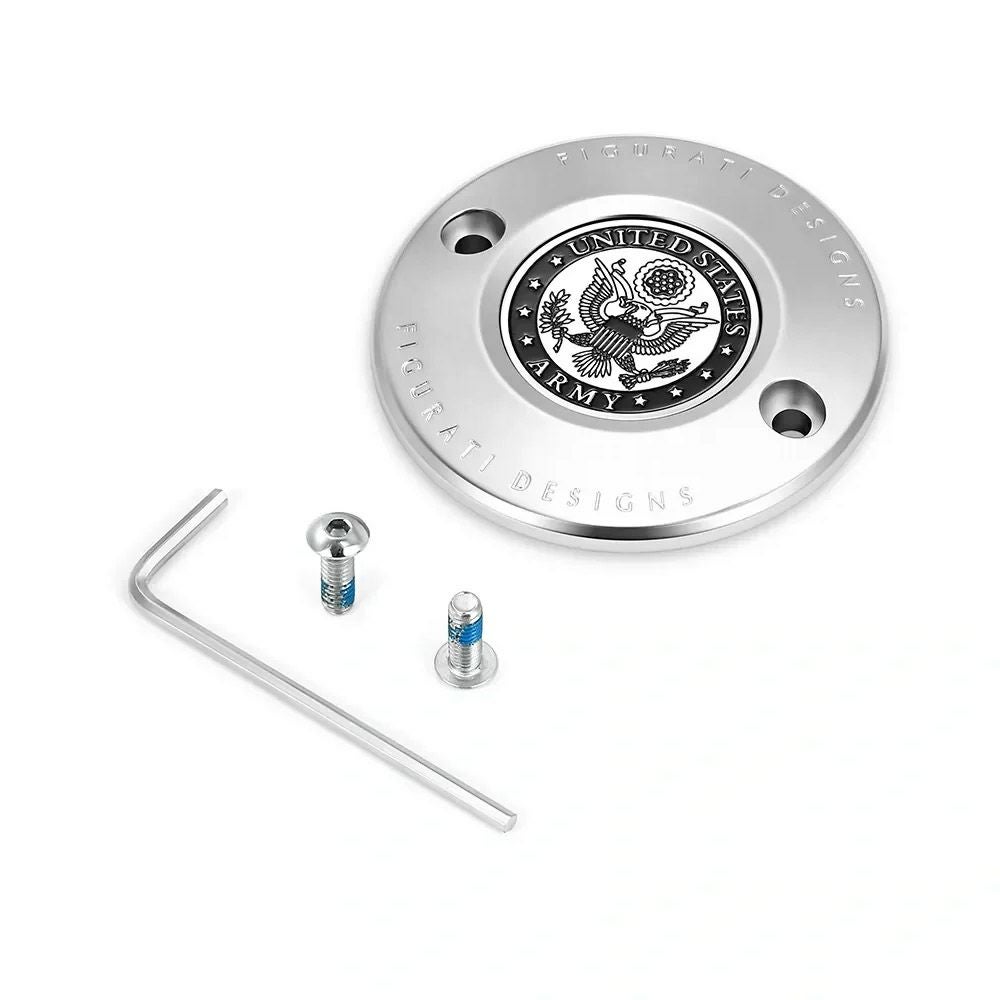  M8 ツーリング、トライク、ソフテイル タイマーカバー USアーミーデザイン (シルバー)