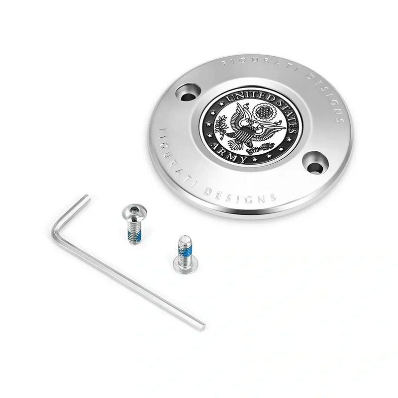  M8 ツーリング、トライク、ソフテイル タイマーカバー USアーミーデザイン (シルバー)