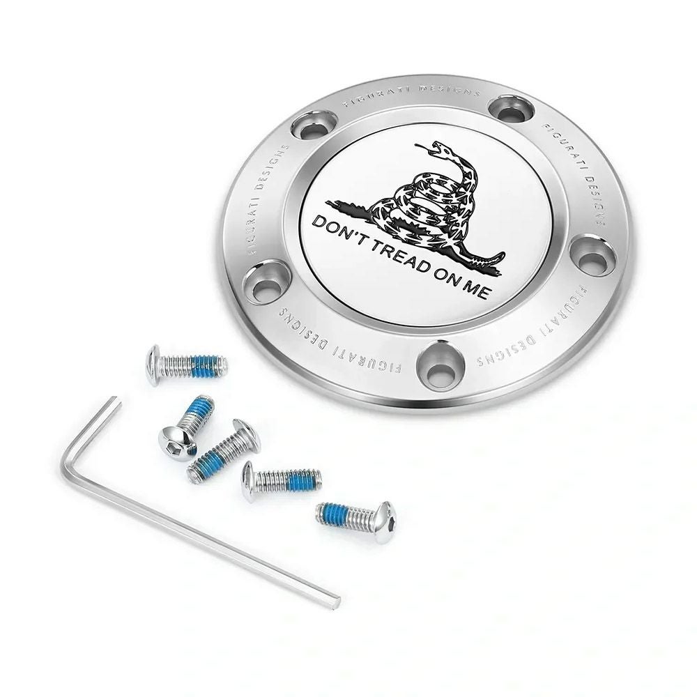  ツインカム ツーリング、ダイナ、ソフテイル、トライク タイマーカバー Dont Tread on Meデザイン (シルバー)