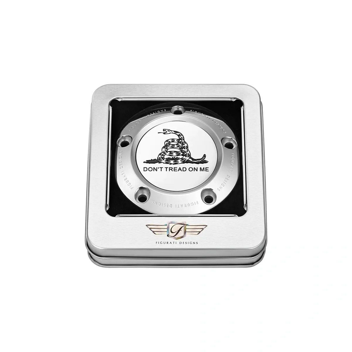  ツインカム ツーリング、ダイナ、ソフテイル、トライク タイマーカバー Dont Tread on Meデザイン (シルバー)2