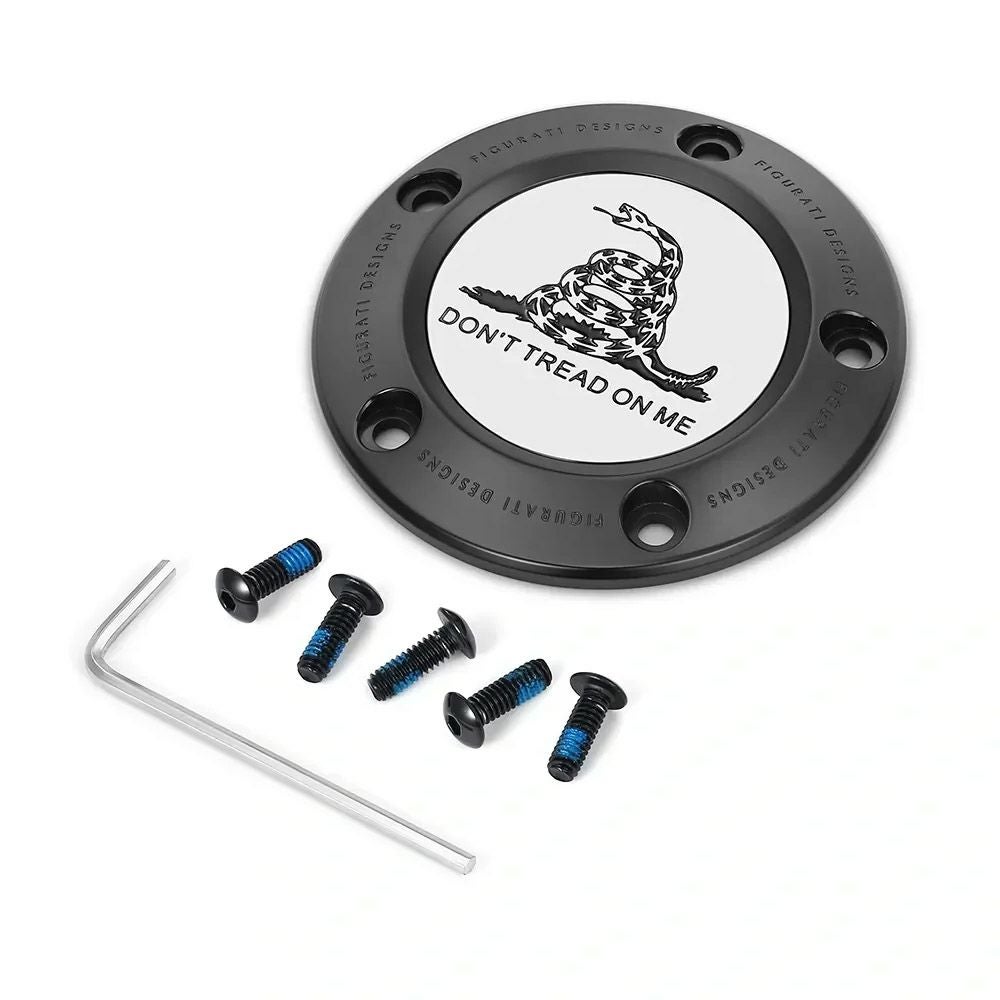 ツインカム ツーリング、ダイナ、ソフテイル、トライク タイマーカバー Dont Tread on Meデザイン (ブラック)