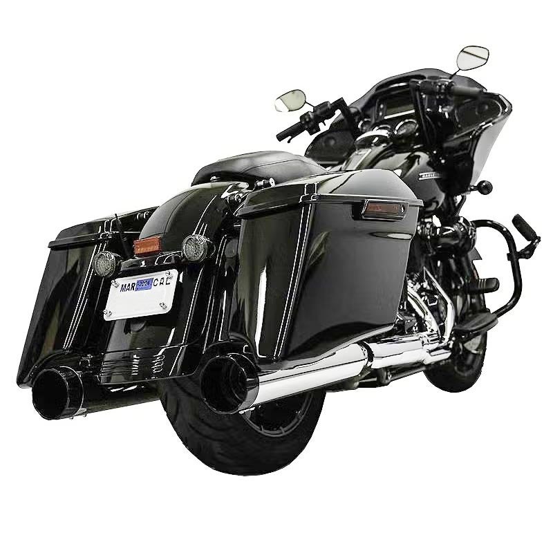 1995～2016 ツーリング ストレート スリップオン マフラー (クローム)2