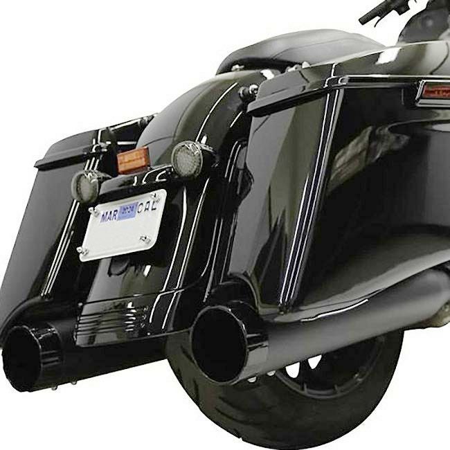 1995～2016 ツーリング ストレート スリップオン マフラー (ブラック)