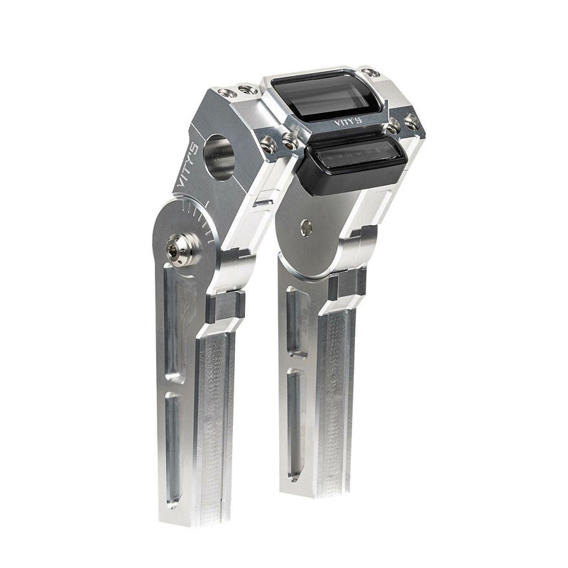 FXBB/S、FXLRST アジャスタブル ライザー 8インチ シルバー 1-1/8インチハンドル用 Vitys Design （ビティーズデザイン）