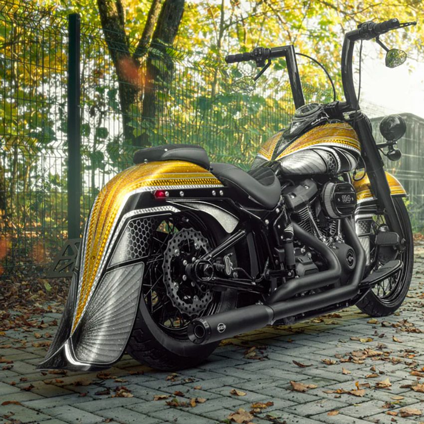 2000～2017 ソフテイル 7.5インチ エクステンド・リアフェンダー (エンドチップ付)3