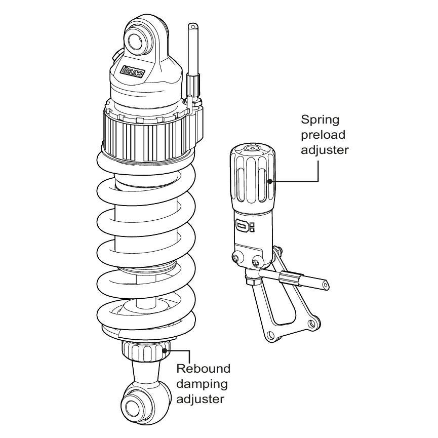  M8 ソフテイル オーリンズ STX46 リモートプリロードアジャスター付 リアサスペンション 12.6インチ4