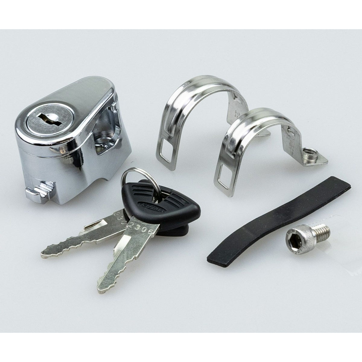 キジマ パイプクランプ式 汎用 ヘルメットロック (クローム)1