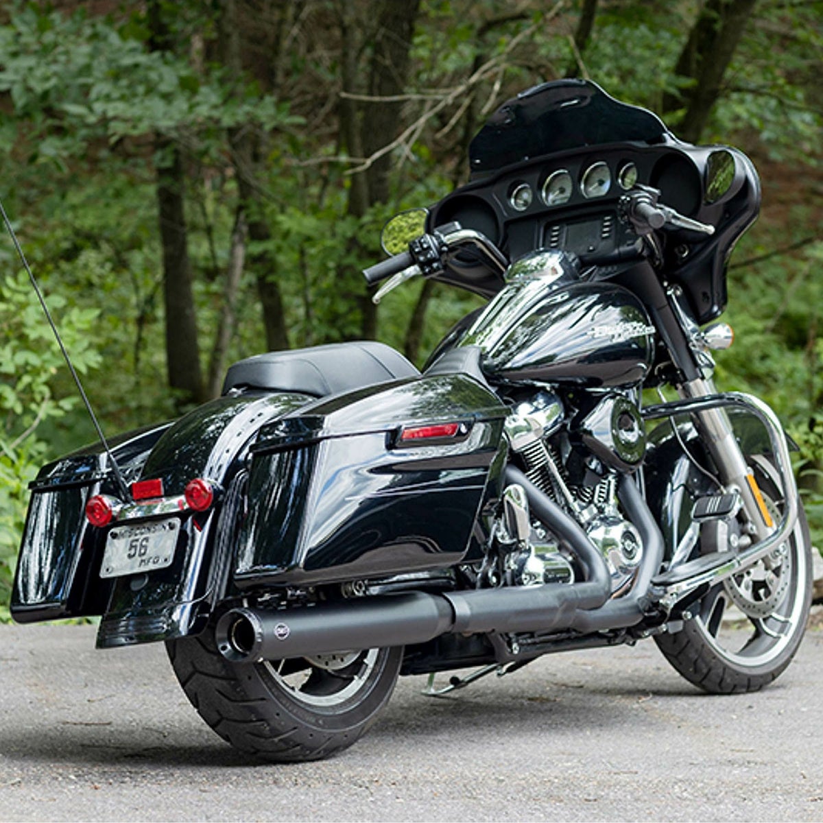 M8 ツーリング 4インチ・グランドナショナルスリップオンマフラー/クロスオーバー・プラグセット (ブラック)2