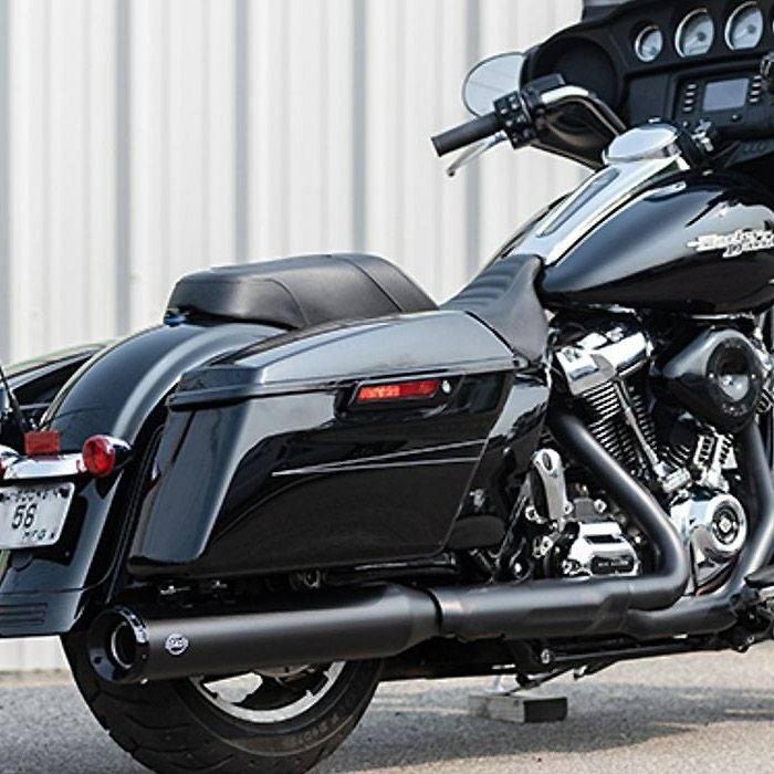  M8 ツーリング 4.5インチ・GNX スリップオンマフラー/クロスオーバー・プラグセット (ブラック)