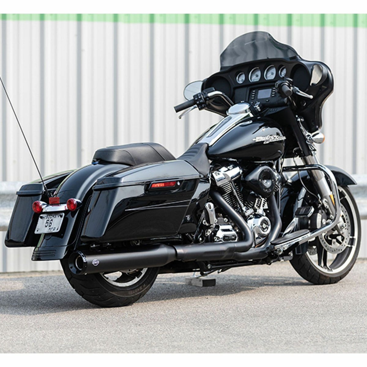  M8 ツーリング 4.5インチ・GNX スリップオンマフラー/クロスオーバー・プラグセット (ブラック)2