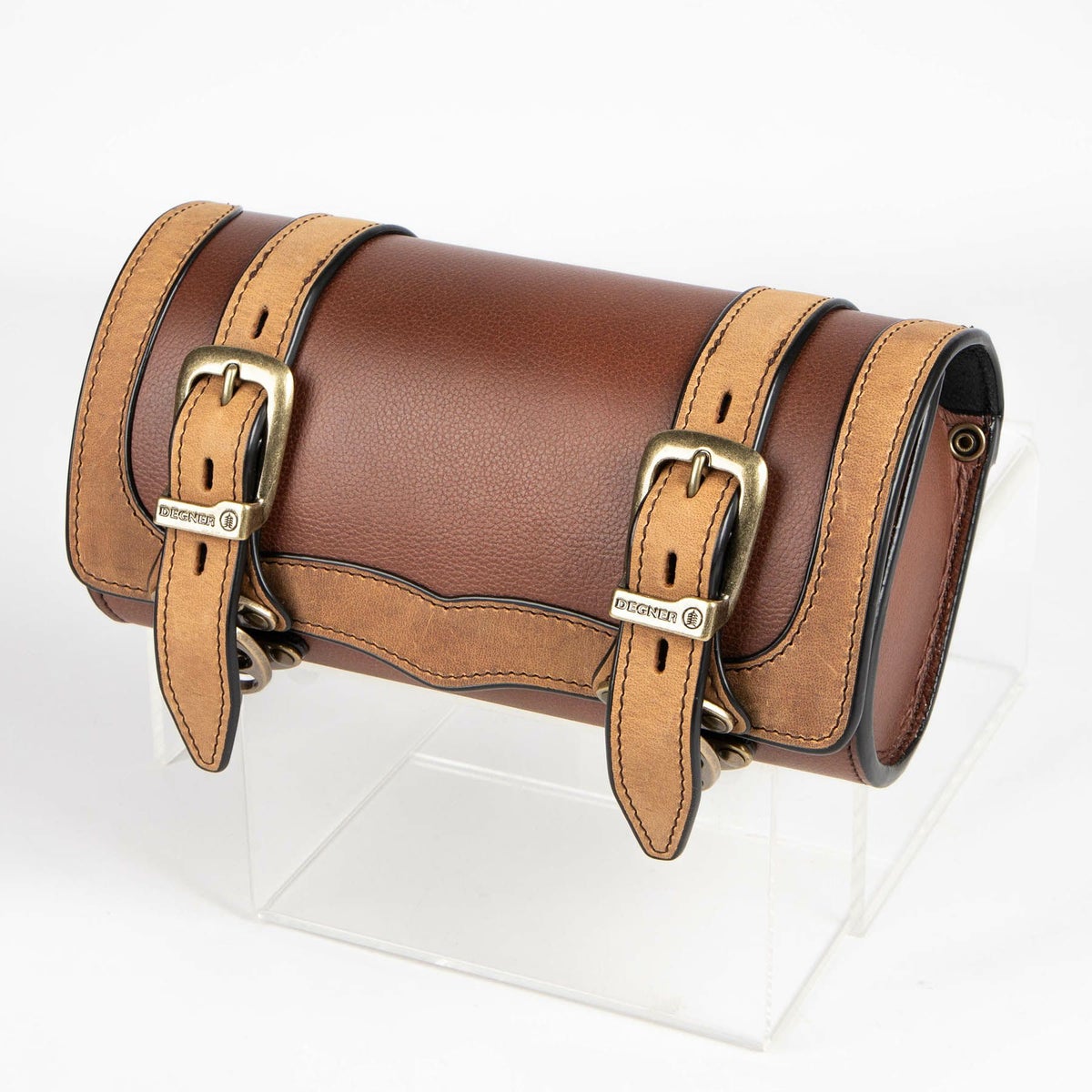 デグナー TB-8 レザー ビンテージ オーバル・ツールバッグ 1.5L (ブラウン)1