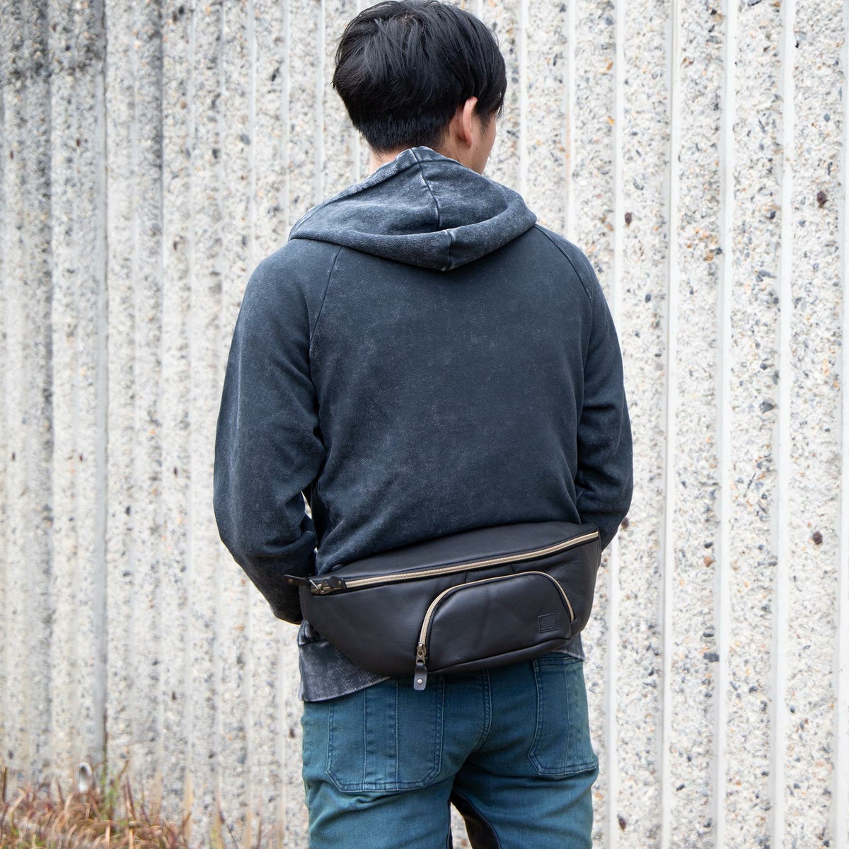 デグナー W-136 大容量 レザー・ウェストバッグ (ブラック)5