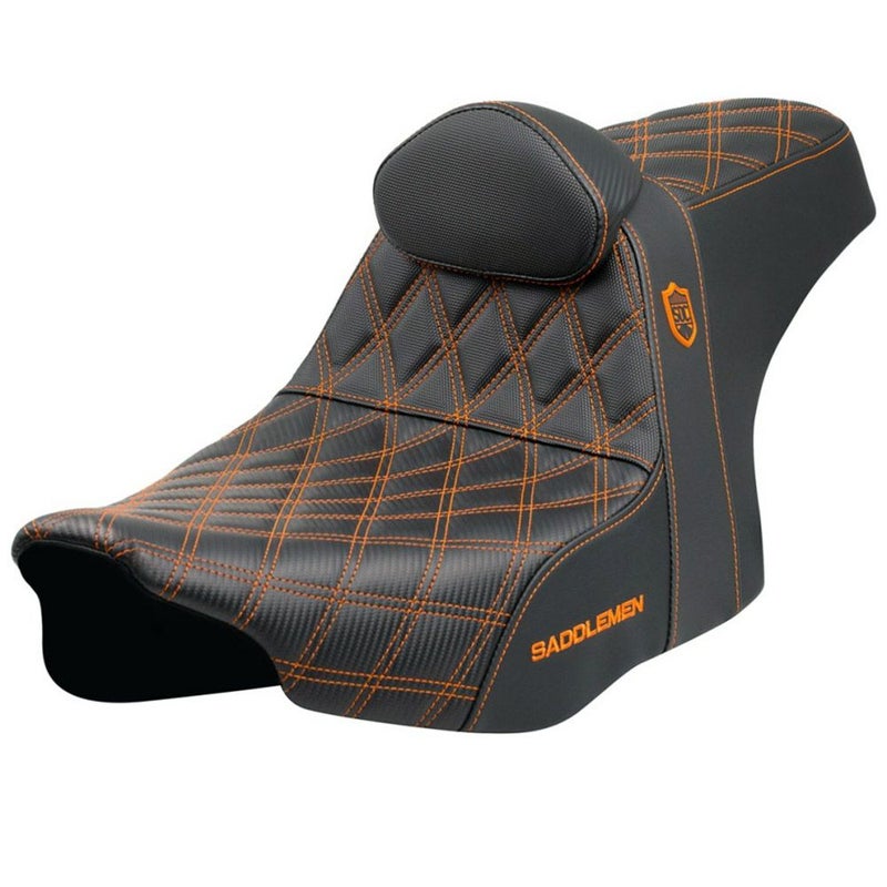 サンディエゴカスタムズ 2024以降 ツーリング プロシリーズ・パフォーマンスシート バックレスト付 (オレンジ)