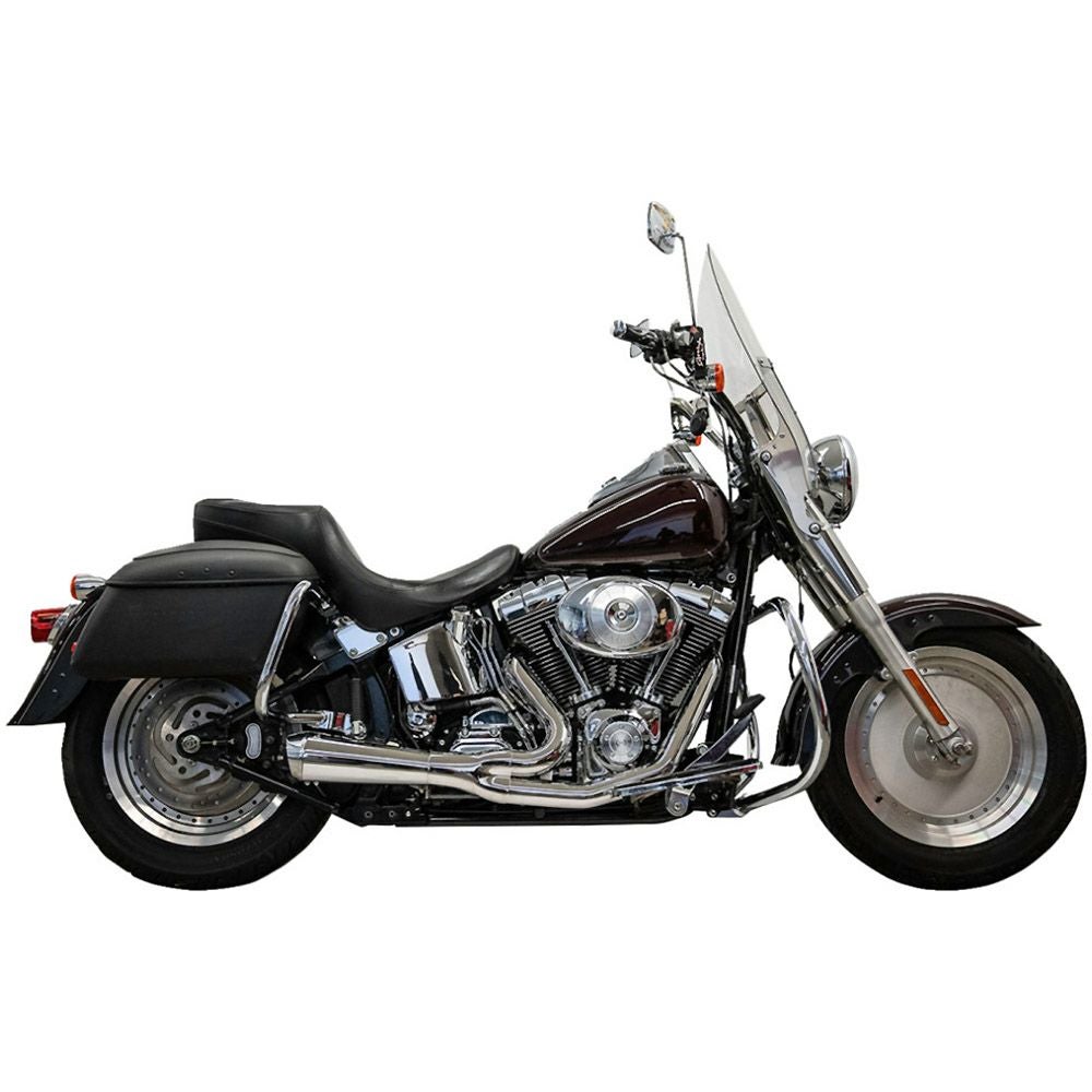 1986～2017 ソフテイル リッパー ショート・ロードレイジ 2-1 フルエキゾーストマフラー (クローム)2