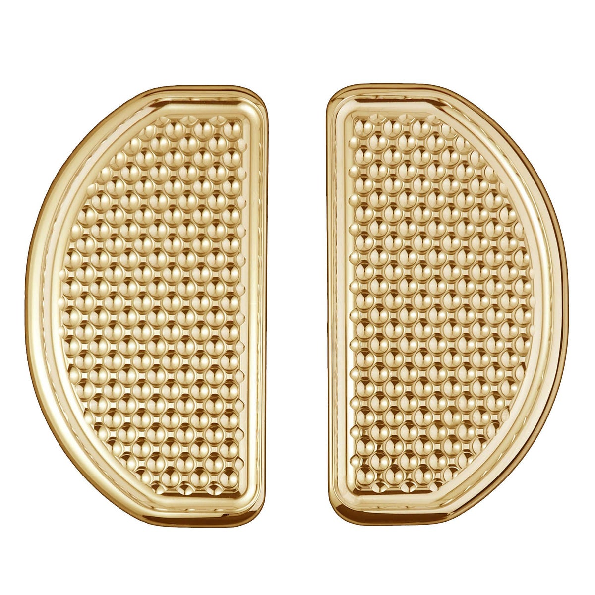  ツーリング、FLソフテイル ワッフル・リアフットボード カバー (ゴールド)1