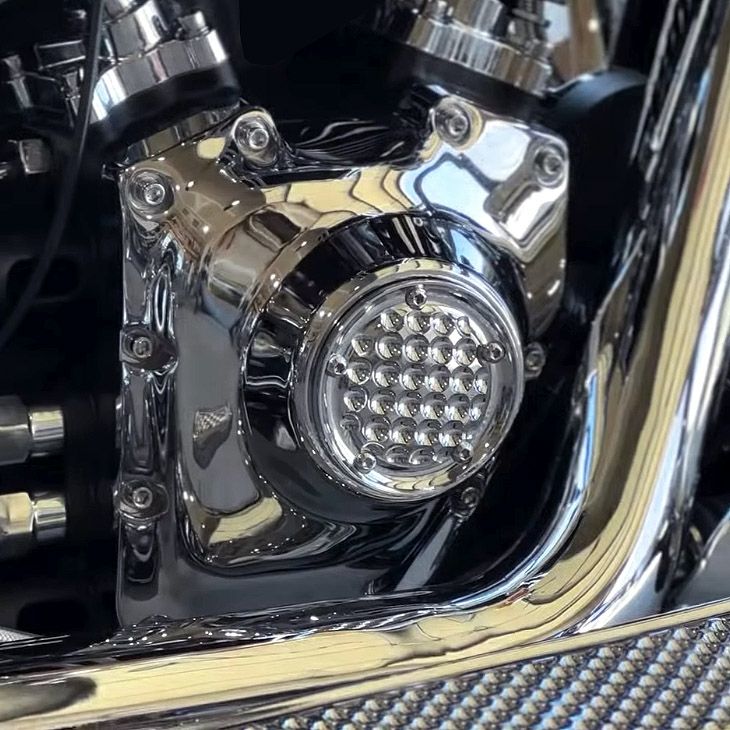 ツインカム ツーリング、ダイナ、ソフテイル シュレッダー・タイマーカバー (クローム)