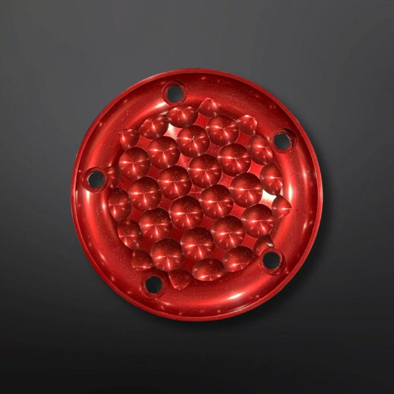 ツインカム ツーリング、ダイナ、ソフテイル シュレッダー・タイマーカバー (レッド)