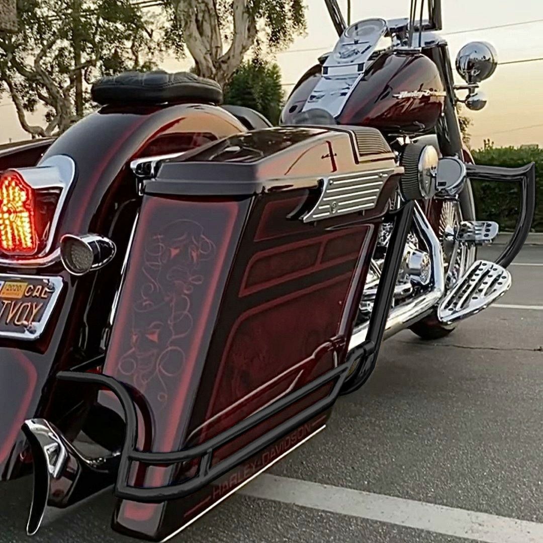 2008～2017 ソフテイル エルレイ・サドルバッグガード/レール スタンダードサドルバッグ用 （ブラック)