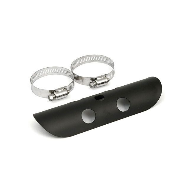 ハーレー用 汎用ヒートシールド 7インチ x 1-3/4インチ径 ホールデザイン (ブラック)