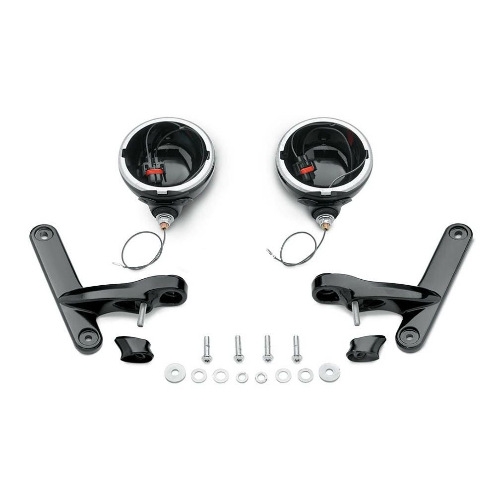 カスタム・補助ライトブラケットキット　グロスブラック　FLHR、FLHT-02