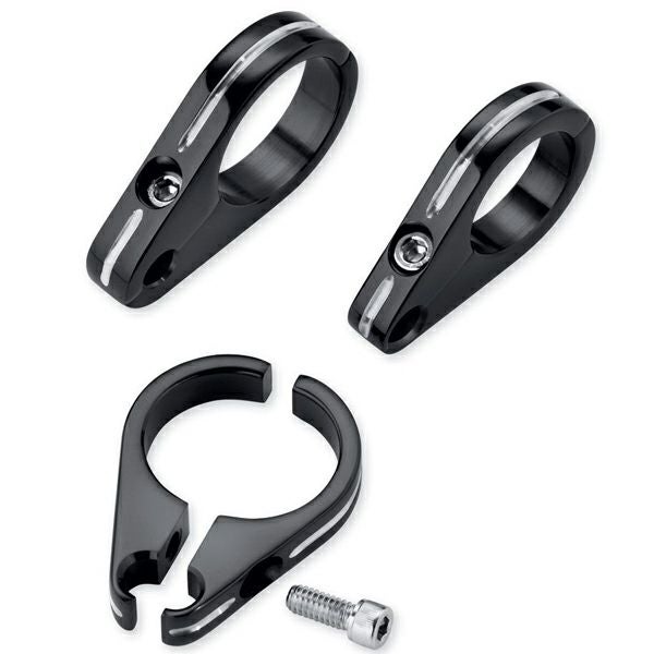 ビレット・クラッチケーブルクランプ　エッジカット（ブラック） 1-3/8インチ-02