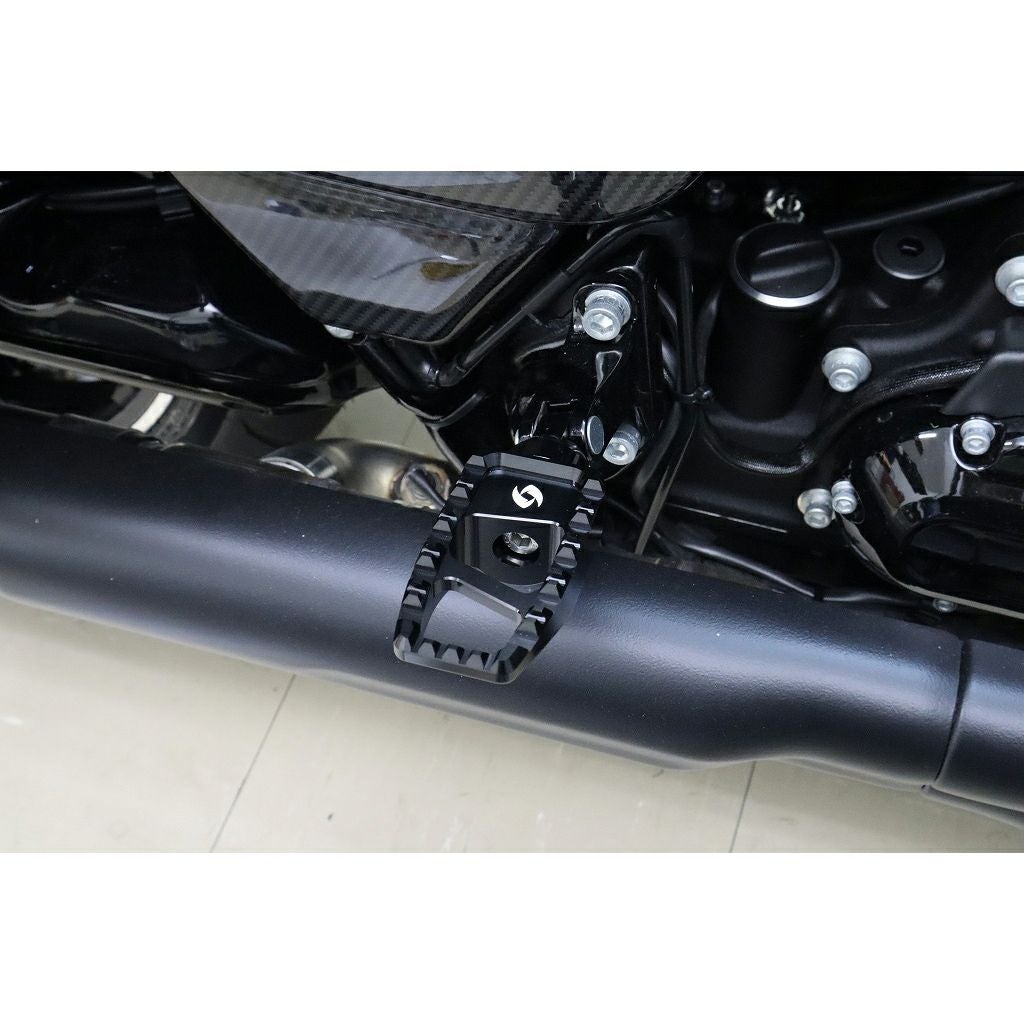 スポーツスター、ダイナ、ツーリング、ソフテイル アルミ削り出し フットペグ (ブラック)1