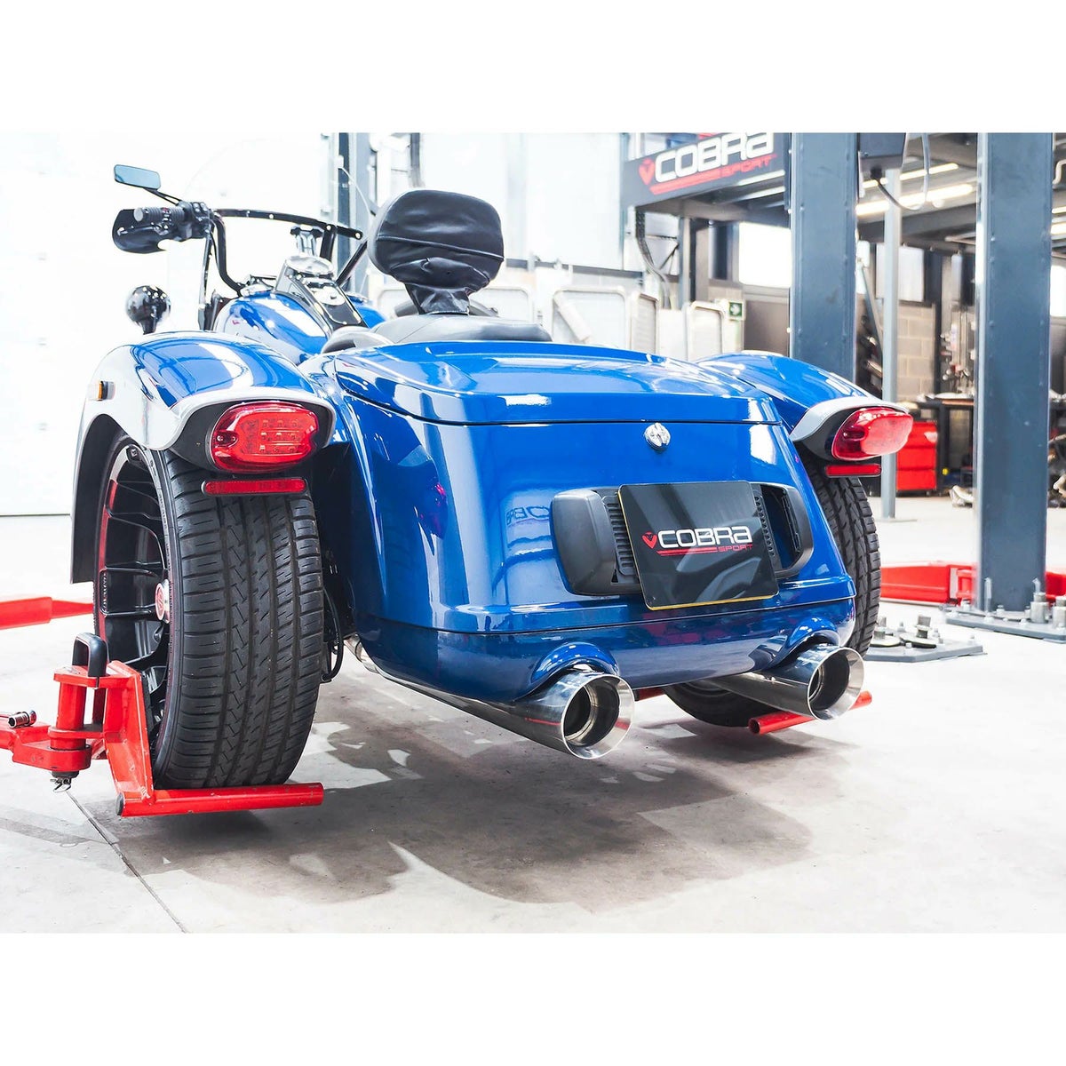 2021以降 トライク スラッシュカット・スリップオンマフラー (ポリッシュ)6