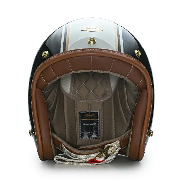 GODENシリーズ カスタム ジェットヘルメット グロスブラック/ホワイト feture 2