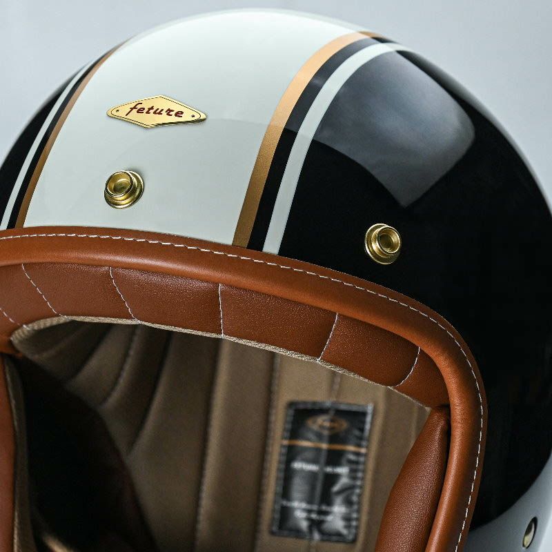 GODENシリーズ カスタム ジェットヘルメット グロスブラック/ホワイト feture 4