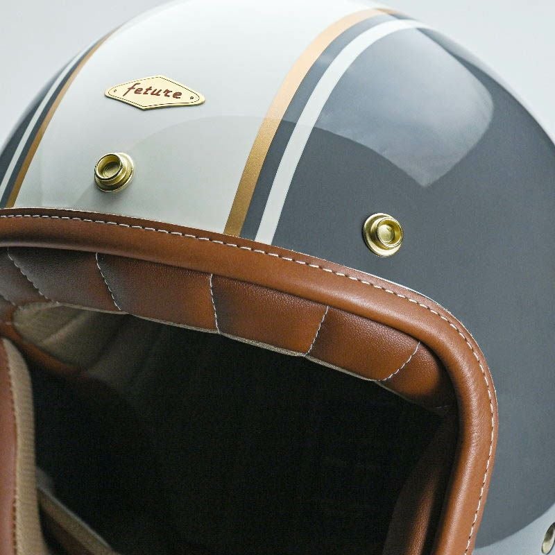 GODENシリーズ カスタム ジェットヘルメット セメントグレー/ホワイト feture 4