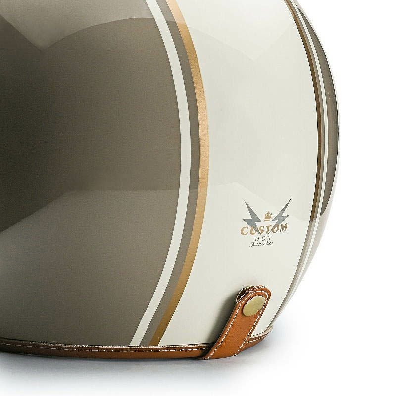 GODENシリーズ カスタム ジェットヘルメット グロスキャメル/ホワイト feture 6