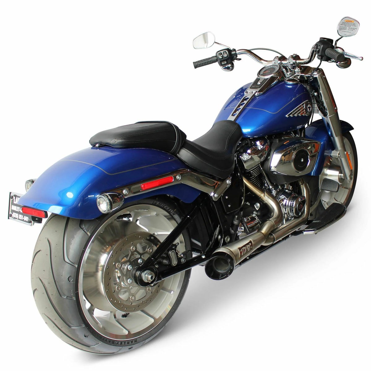  2025以降 ブレイクアウト、ファットボーイ ショーティー・ターンアウト 2-1 フルエキゾーストマフラー (ステンレス)1