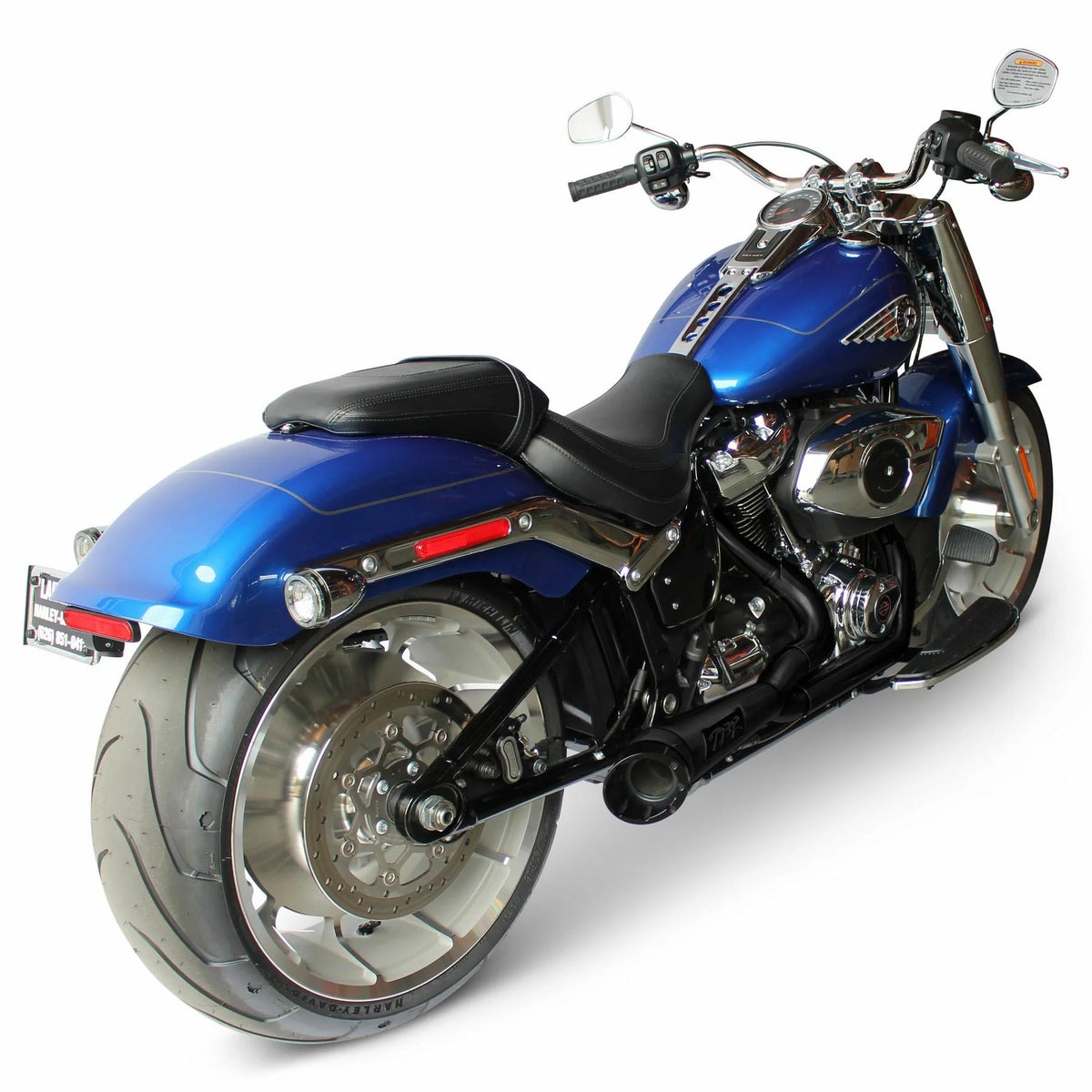  2025以降 ブレイクアウト、ファットボーイ ショーティー・ターンアウト 2-1 フルエキゾーストマフラー (ブラック)1