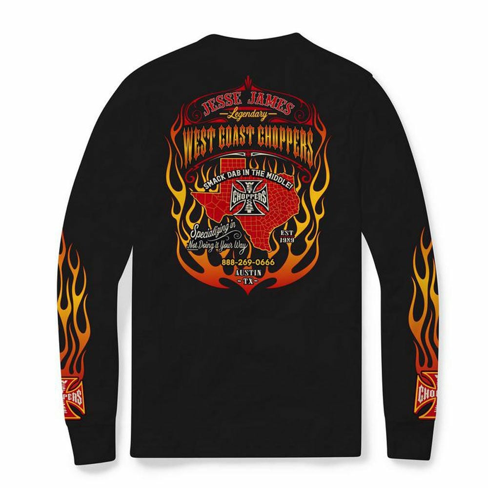 WEST COAST CHOPPERS 「MALTESE CROSS」ロングスリーブT ブラック