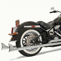  M8 ヘリテイジクラシック、デラックス 36インチ フィッシュテール 左右両出し・フルエキゾーストマフラー (クローム)