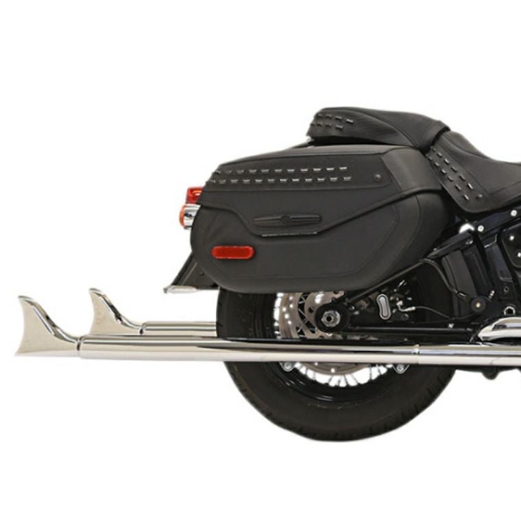 M8 ヘリテイジクラシック、デラックス 39インチ フィッシュテール 左右両出し・フルエキゾーストマフラー (クローム)