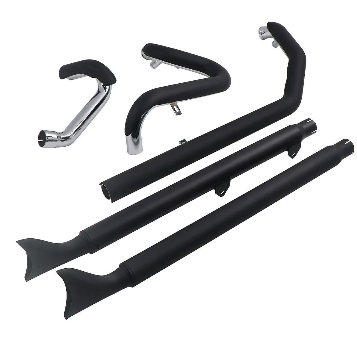  M8 ヘリテイジクラシック、デラックス 36インチ フィッシュテール 左右両出し・フルエキゾーストマフラー (ブラック)2