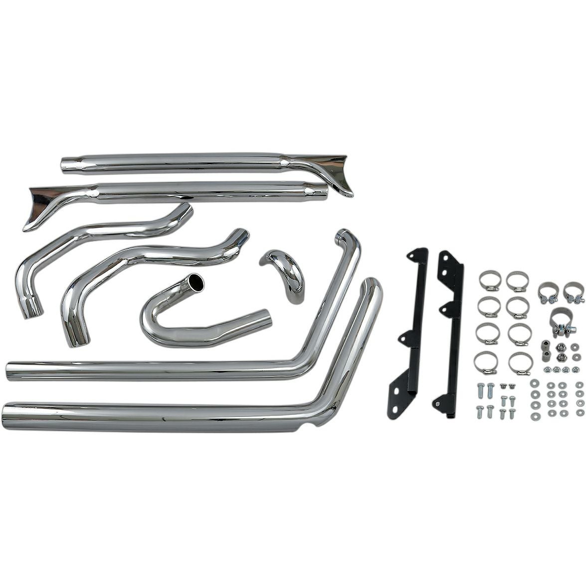 1989～2017 ソフテイル 36インチ フィッシュテール 左右両出し・フルエキゾーストマフラー (クローム)3