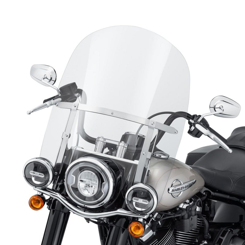M8 ヘリテイジクラシック、デラックス 21インチ カーブ付ウィンドシールド (クリア)
