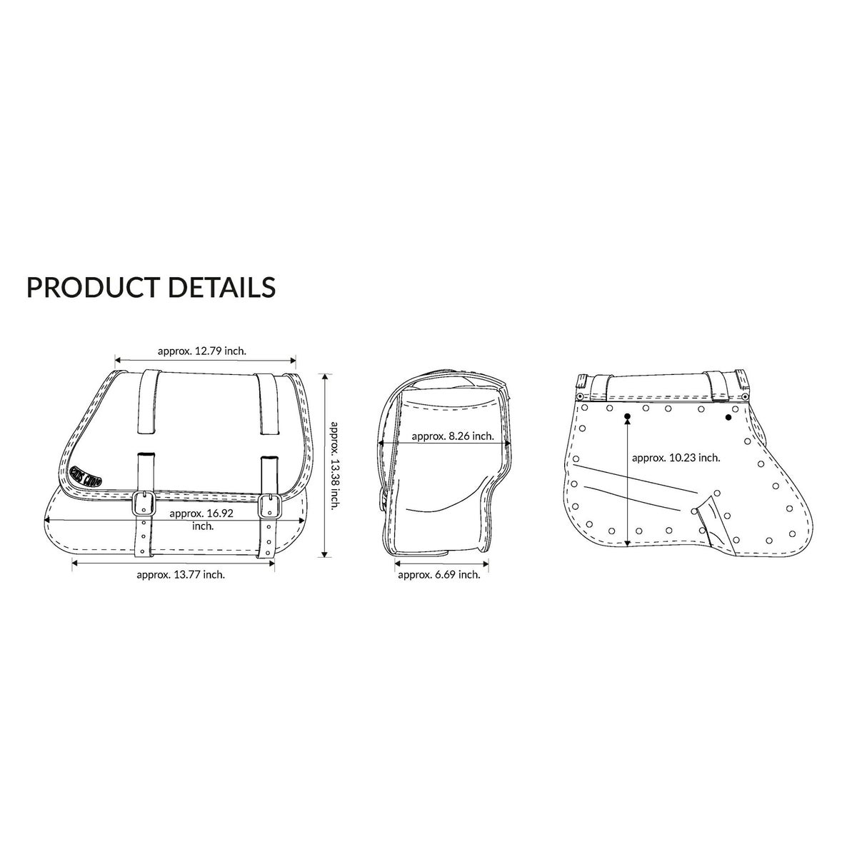 エンズクオイオ ミドルGYPSY レザーサドルバッグ (ブラック) M8ソフテイル11