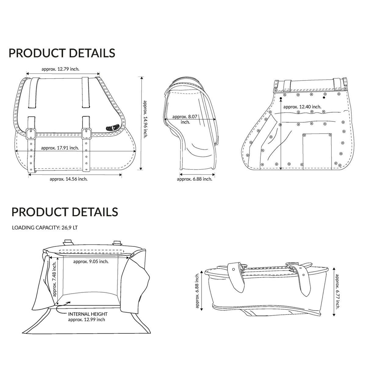  エンズクオイオ GYPSY レザーサドルバッグ (ツートーンダーク) M8ソフテイル5