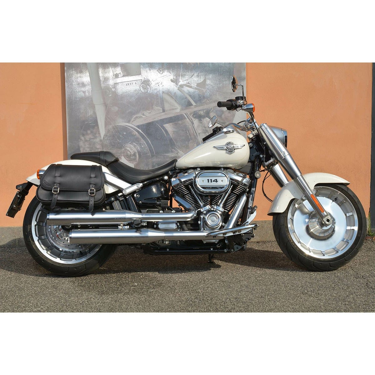 エンズクオイオ Folk レザーサドルバッグ (リンクルレザー) M8ソフテイル7