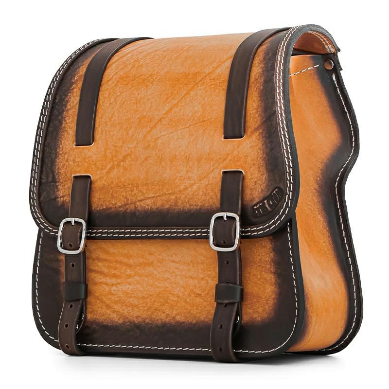 エンズクオイオ GLAM レザーサドルバッグ (ディストレスト・ツートーン)2