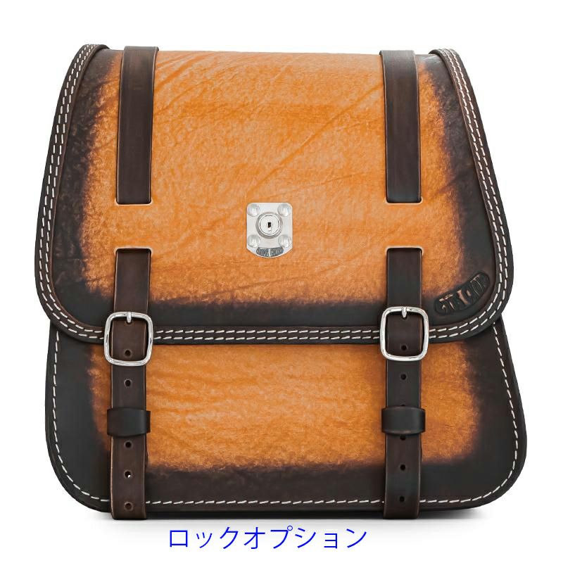 エンズクオイオ GLAM レザーサドルバッグ (ディストレスト・ツートーン)7