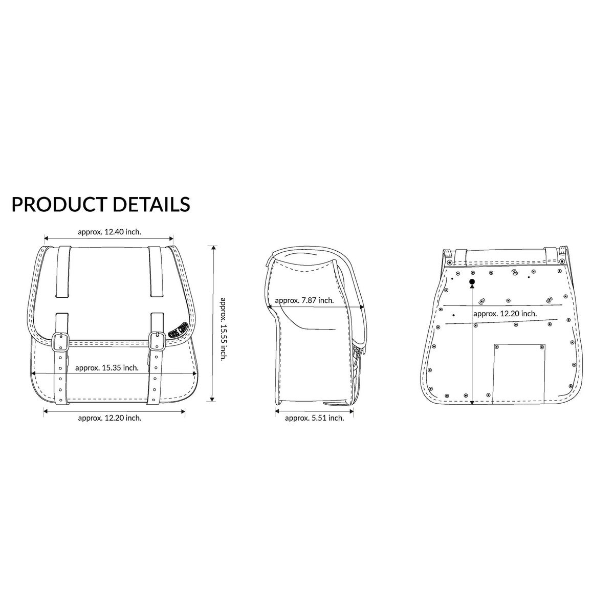 エンズクオイオ GLAM レザーサドルバッグ (ディストレスト・ツートーンダーク)5