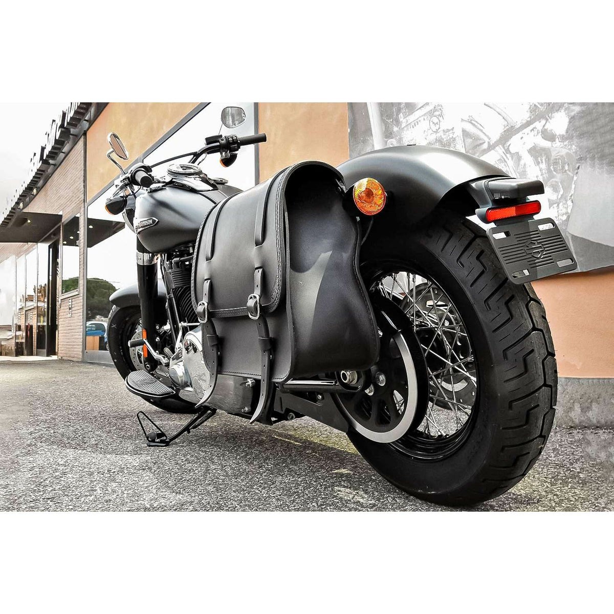 エンズクオイオ GLAM レザーサドルバッグ (ディストレスト・ツートーンダーク)7