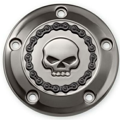 スカル＆チェーンコレクション・タイマーカバー　スモーキークローム　/ジュエルスカル-01