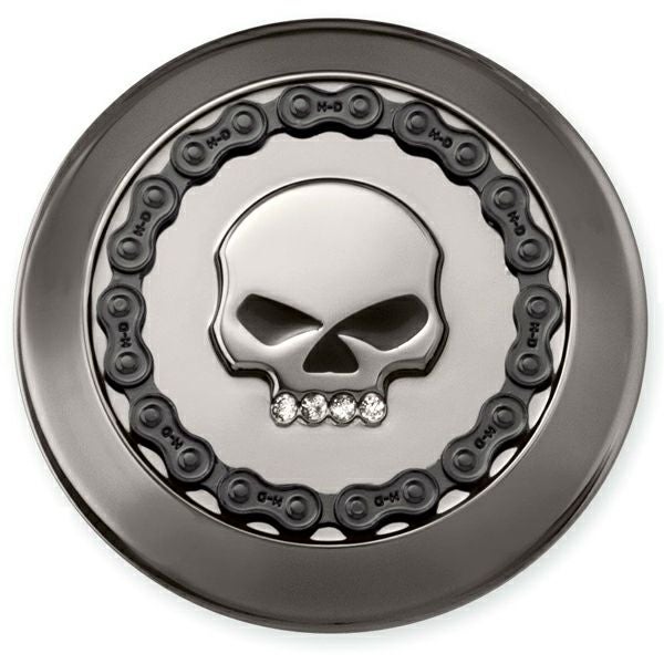 スカル＆チェーン・フュエルキャップ・メダリオン　スモーキークローム-01